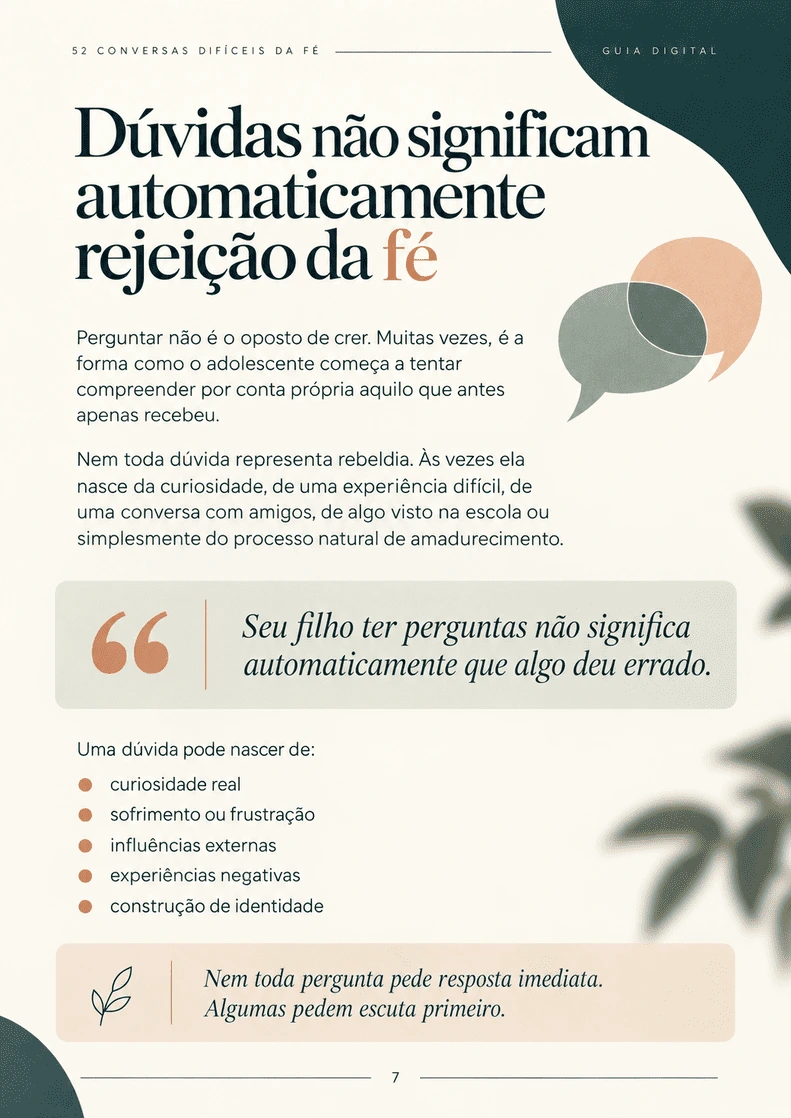 Dúvidas não significam automaticamente rejeição da fé